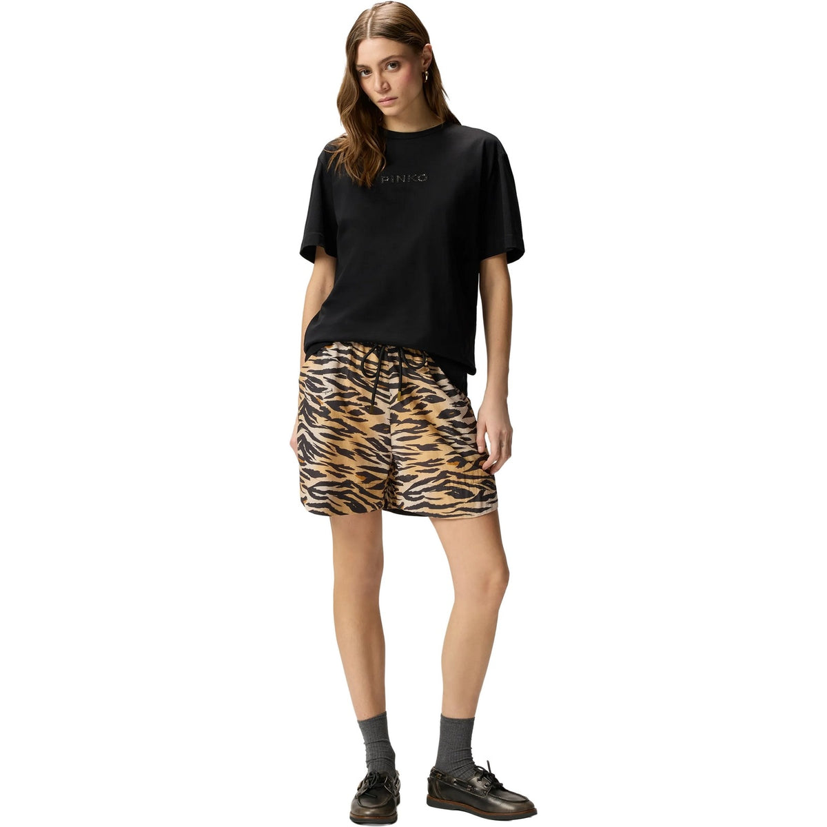 T-shirt Donna Pinko - Strepitoso T-Shirt Jersey Logo - Nero