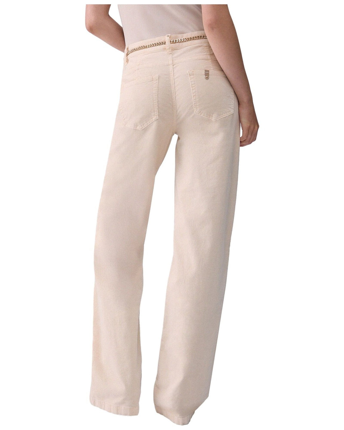 Pantaloni Donna Liu Jo - B.Up Good Flare H.W. - Panna