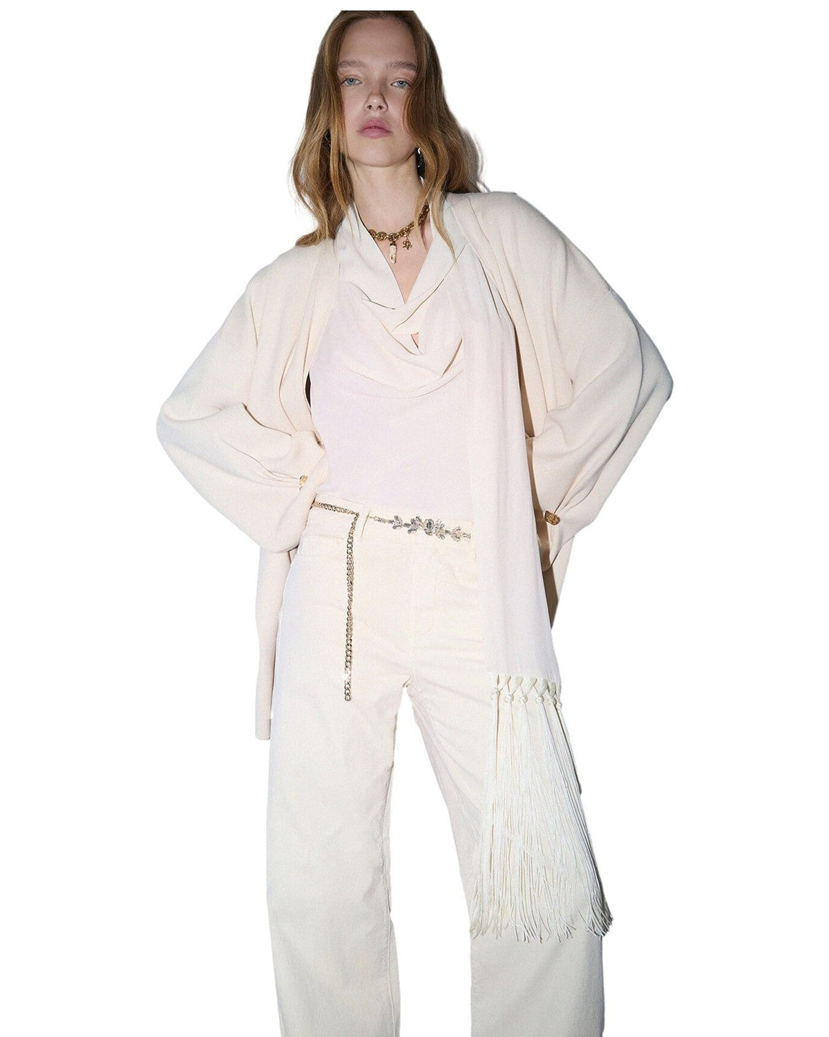 Pantaloni Donna Liu Jo - B.Up Good Flare H.W. - Panna