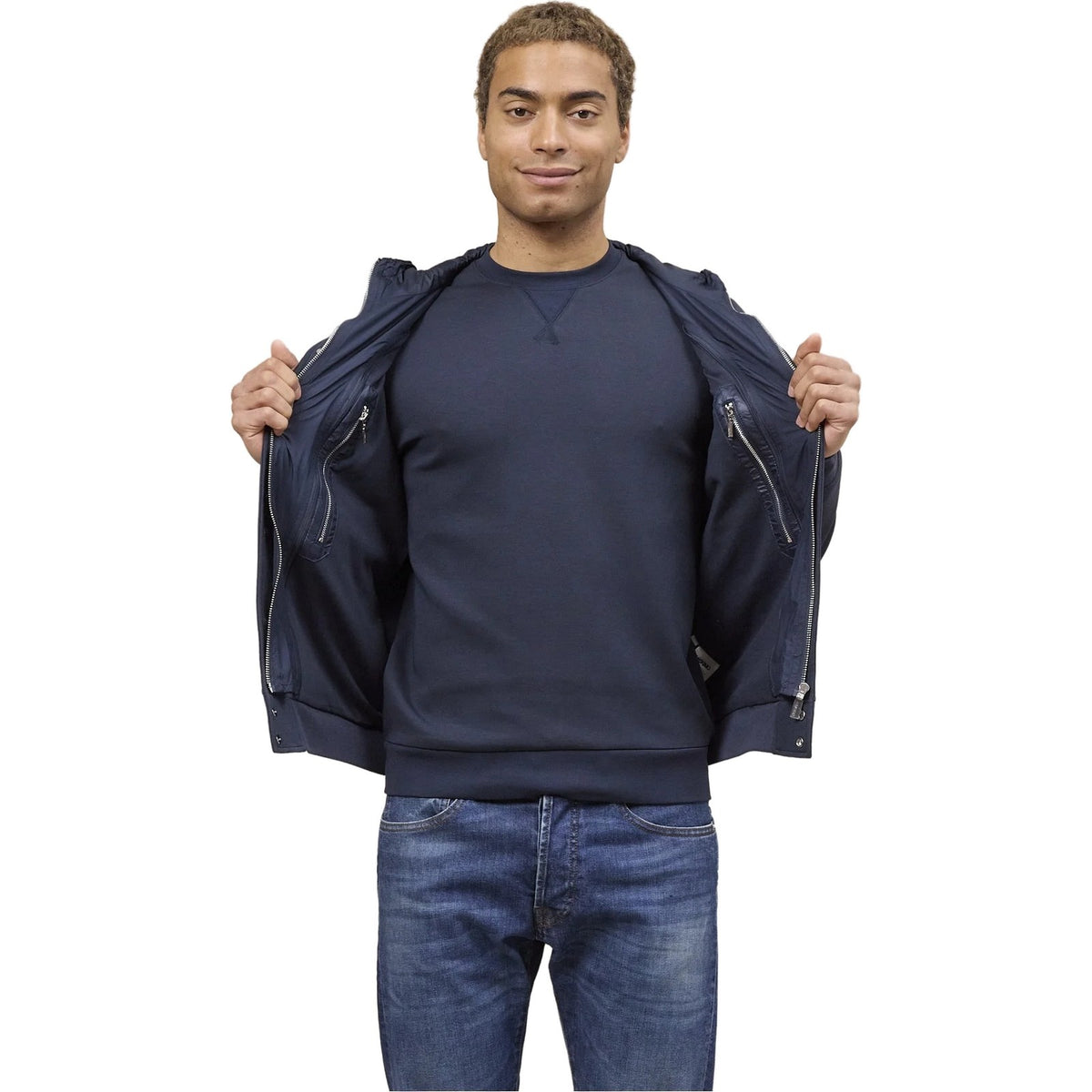 Giubbini Uomo Heskimo - Bomber Capp Staccabie Supima C - Blu