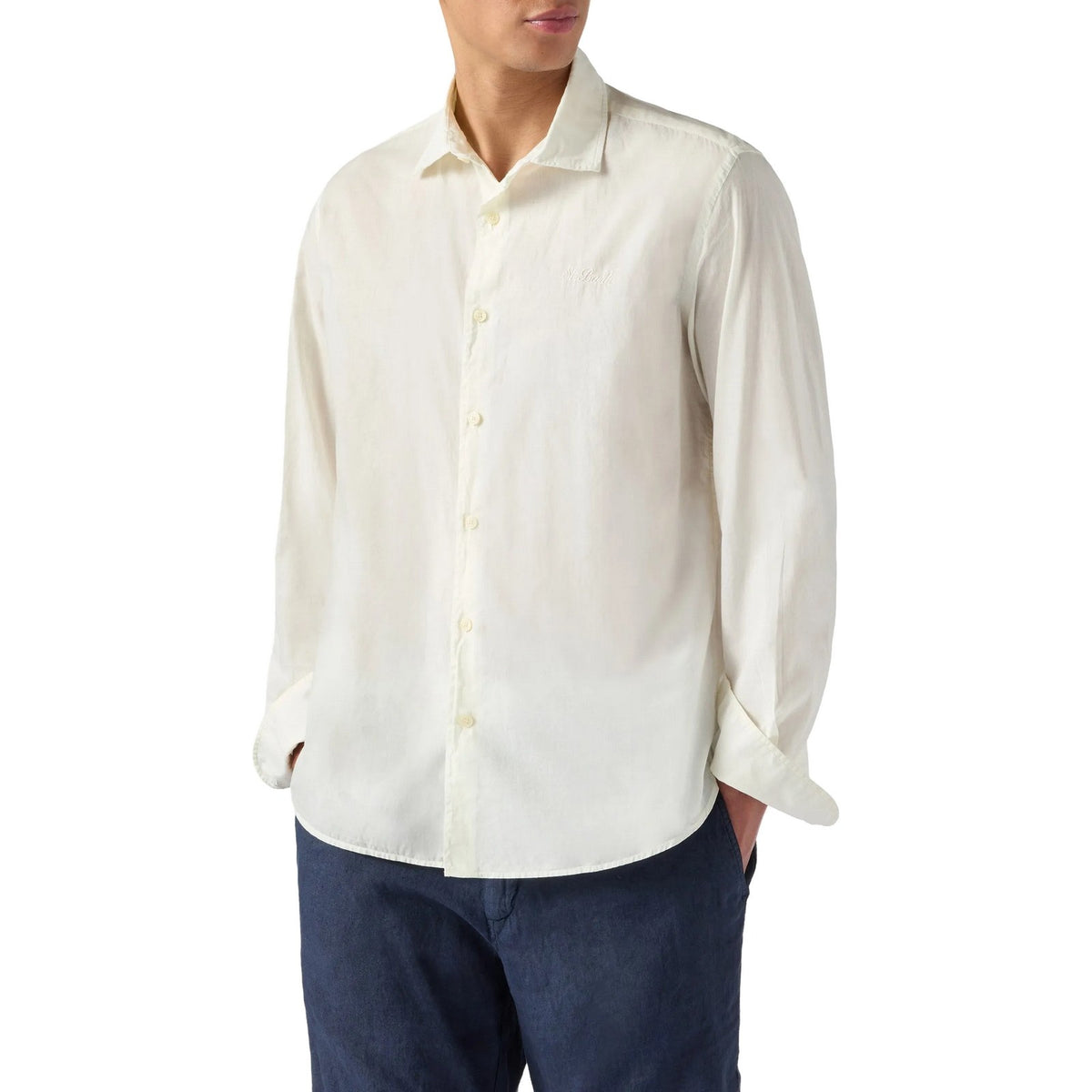 T-shirt Uomo Mc2 Saint Barth - Cotton Voile Shirt - Bianco