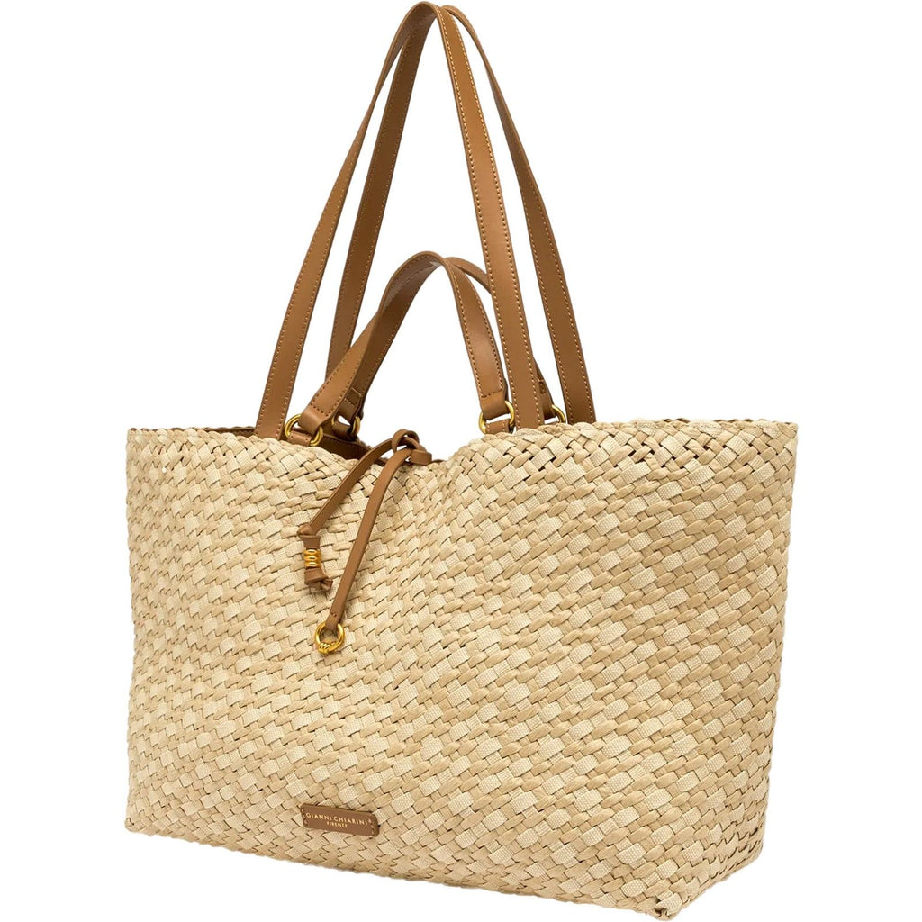 Borse a spalla Donna Gianni Chiarini - BORSA PELLE e TESSUTO - Beige