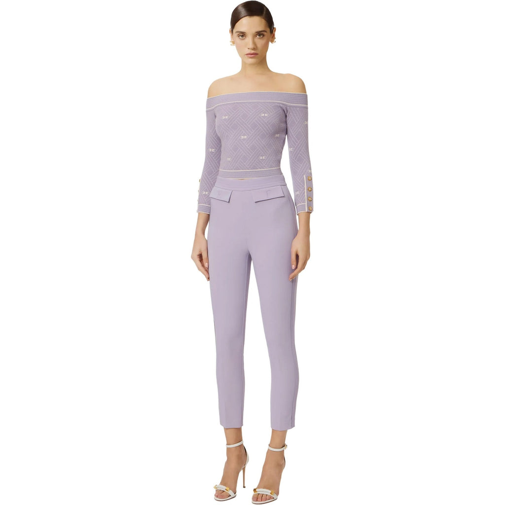 Pantaloni Donna Elisabetta Franchi - Pantalone - Lilla-Gianni Foti