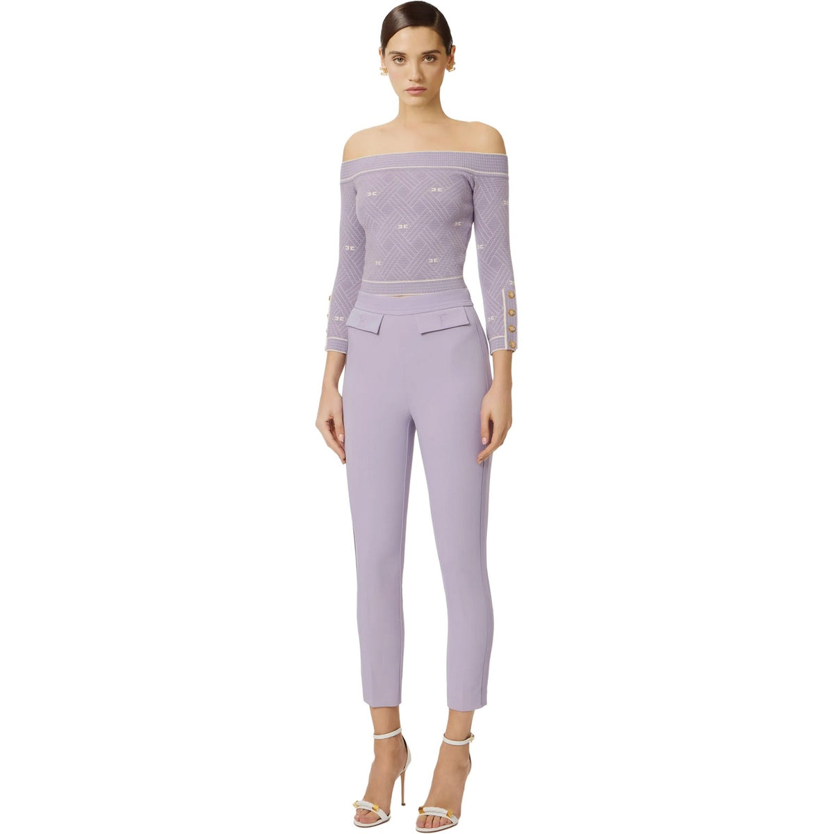 Pantaloni Donna Elisabetta Franchi - Pantalone - Lilla-Gianni Foti