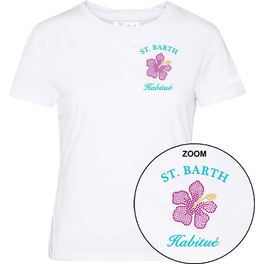 T-shirt Donna Mc2 Saint Barth - Cotton Crew Neck T-Shirt - Bianco