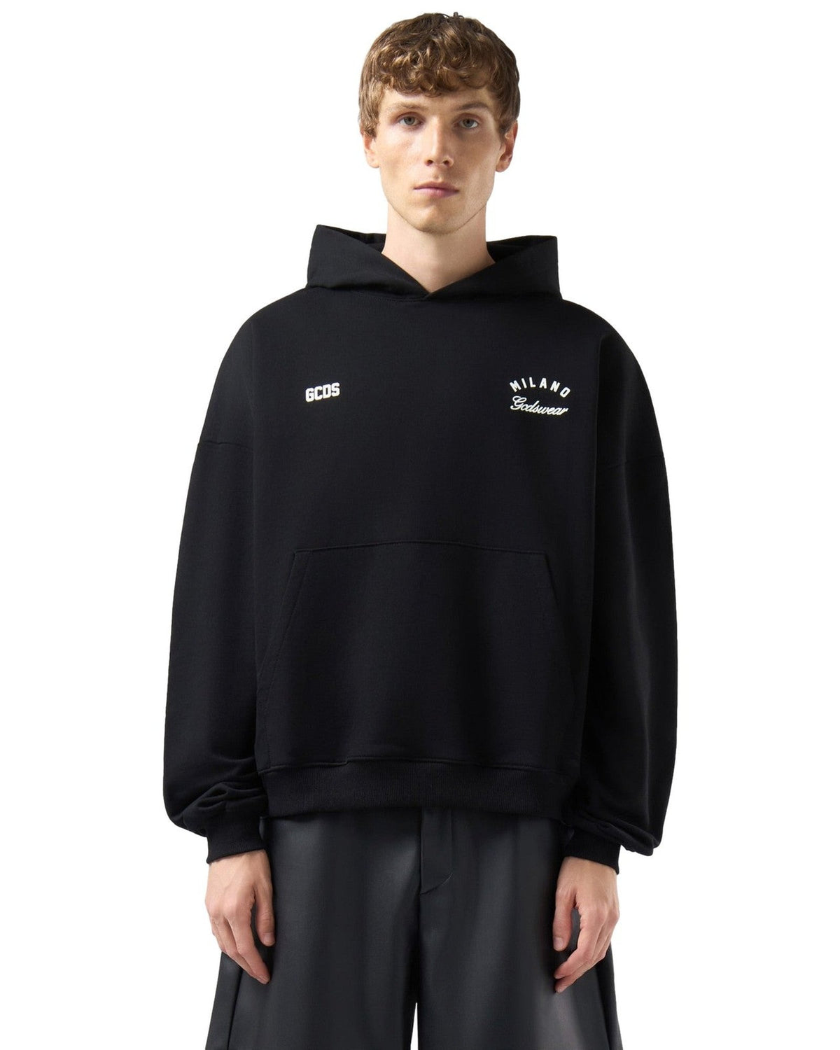 Felpe con cappuccio Uomo Gcds - Band Logo Back Hoodie - Nero