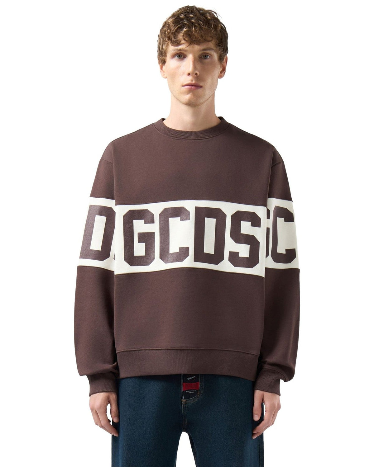 Felpe senza cappuccio Uomo Gcds - Band Logo Crewneck - Marrone