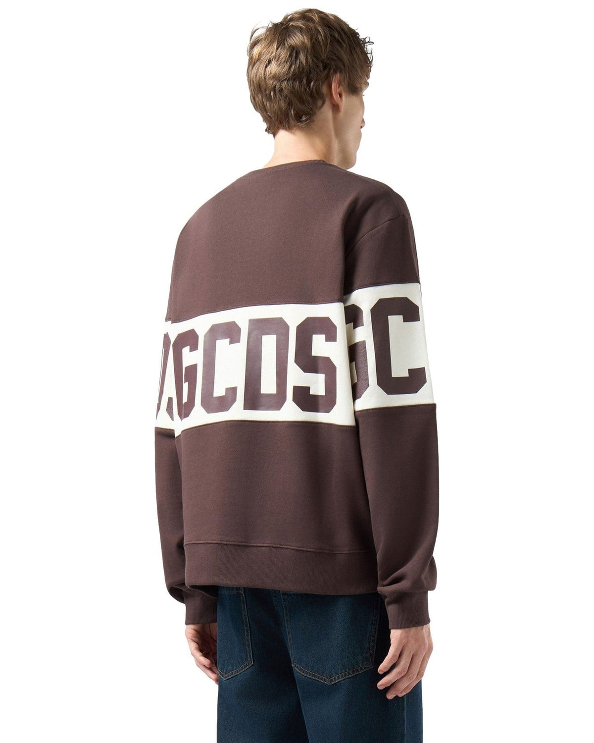 Felpe senza cappuccio Uomo Gcds - Band Logo Crewneck - Marrone
