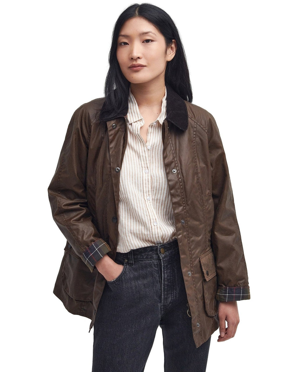 Giacche Donna Barbour - Beadnell Wax Jacket - Marrone