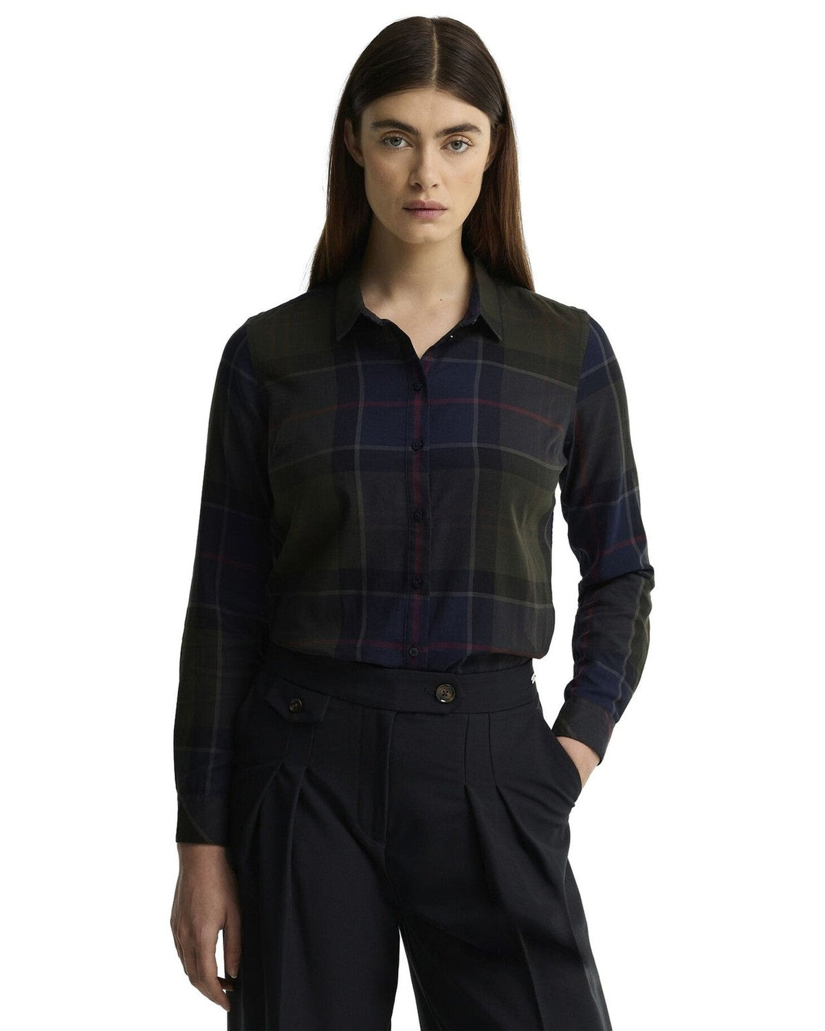 Camicie casual Donna Barbour - Bredon Shirt - Blu/Verde
