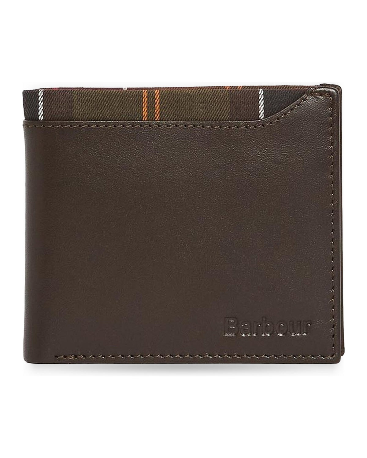 Portafogli Uomo Barbour - Brodick Leather/Tartan Wallet - Marrone