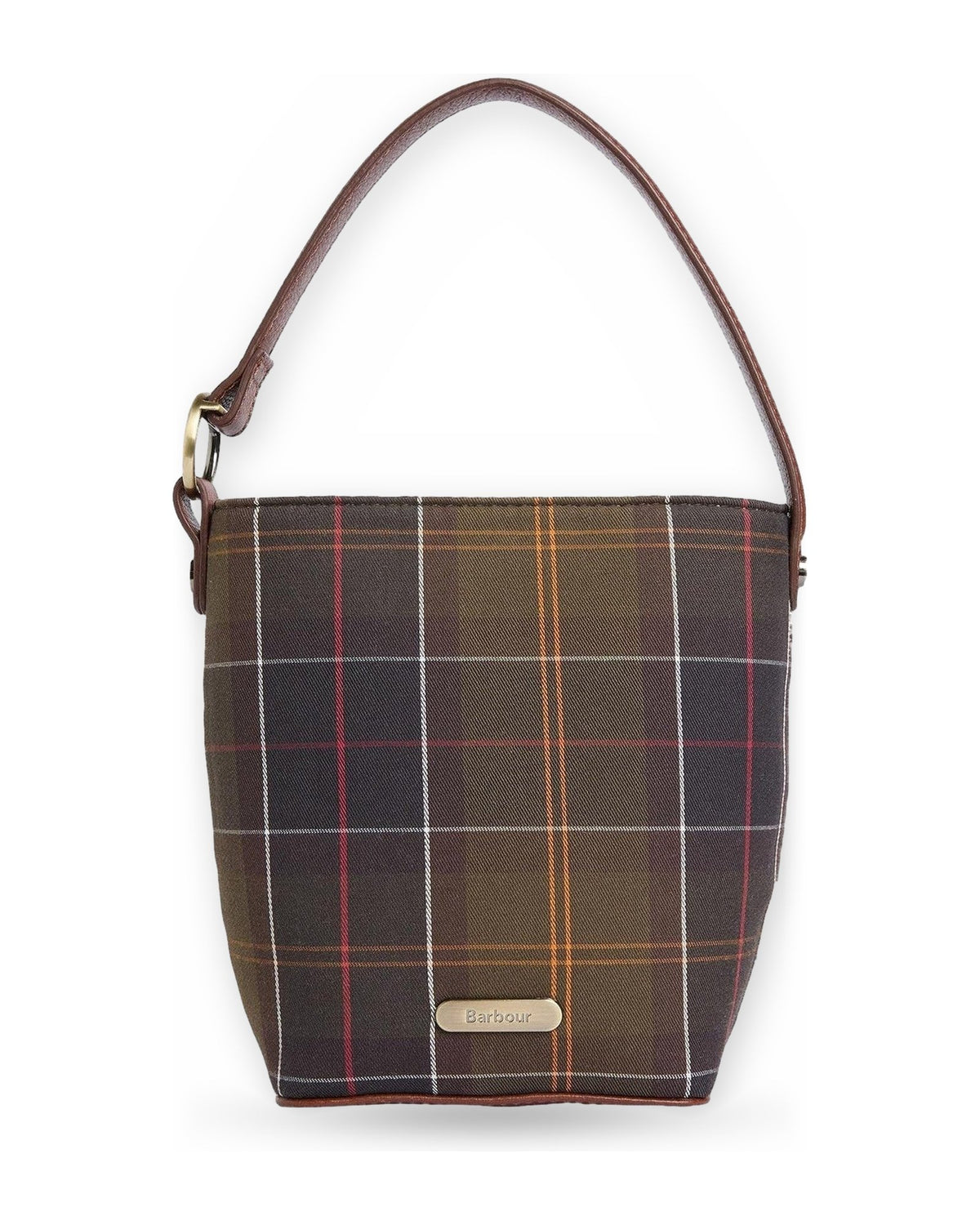 Borse a spalla Donna Barbour - Cedar Mini Tartan Bucket Bag - Marrone/Verde