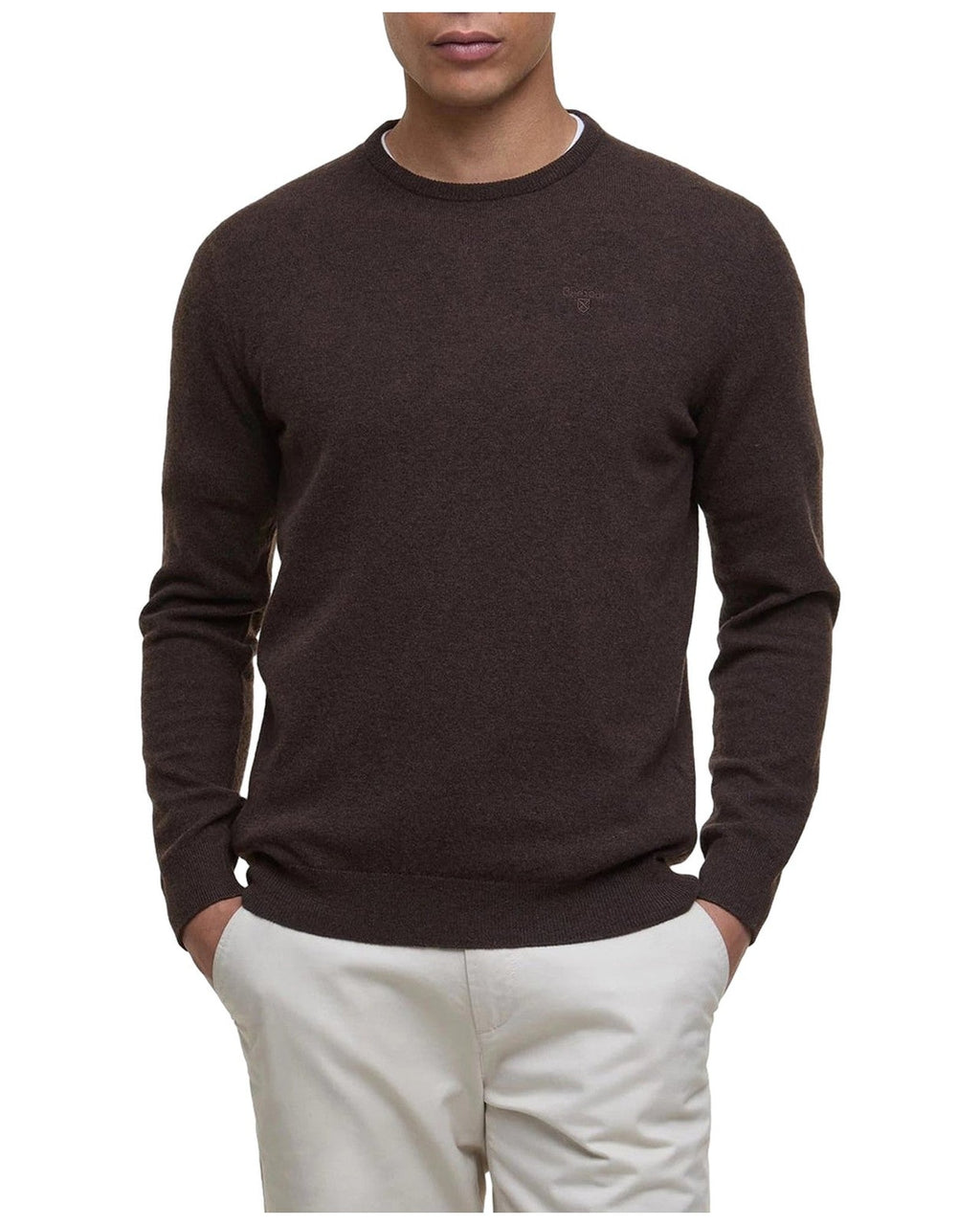 Maglie Uomo Barbour - Essential Lambswool Crew Neck - Marrone
