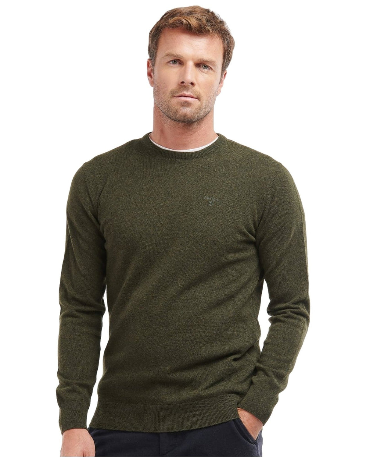 Maglie Uomo Barbour - Essential Lambswool Crew Neck - Verde