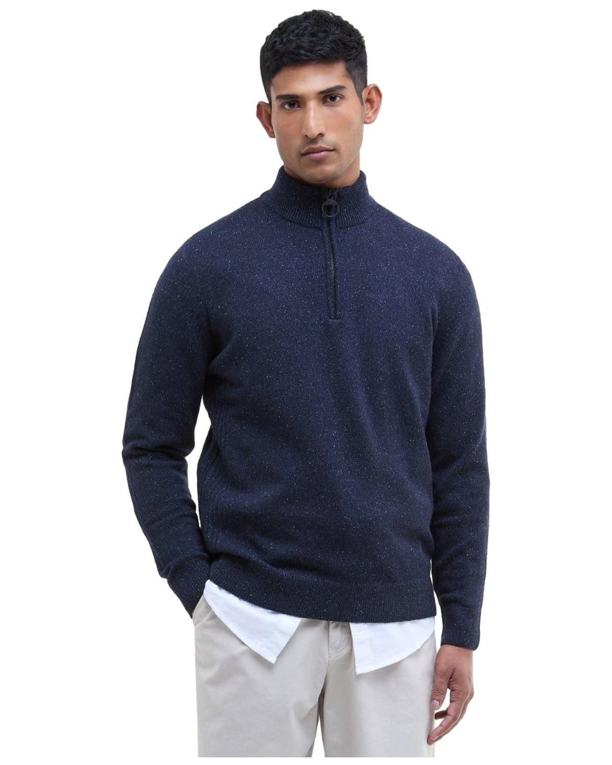 Maglie Uomo Barbour - Essential Tisbury Half Zip - Blu