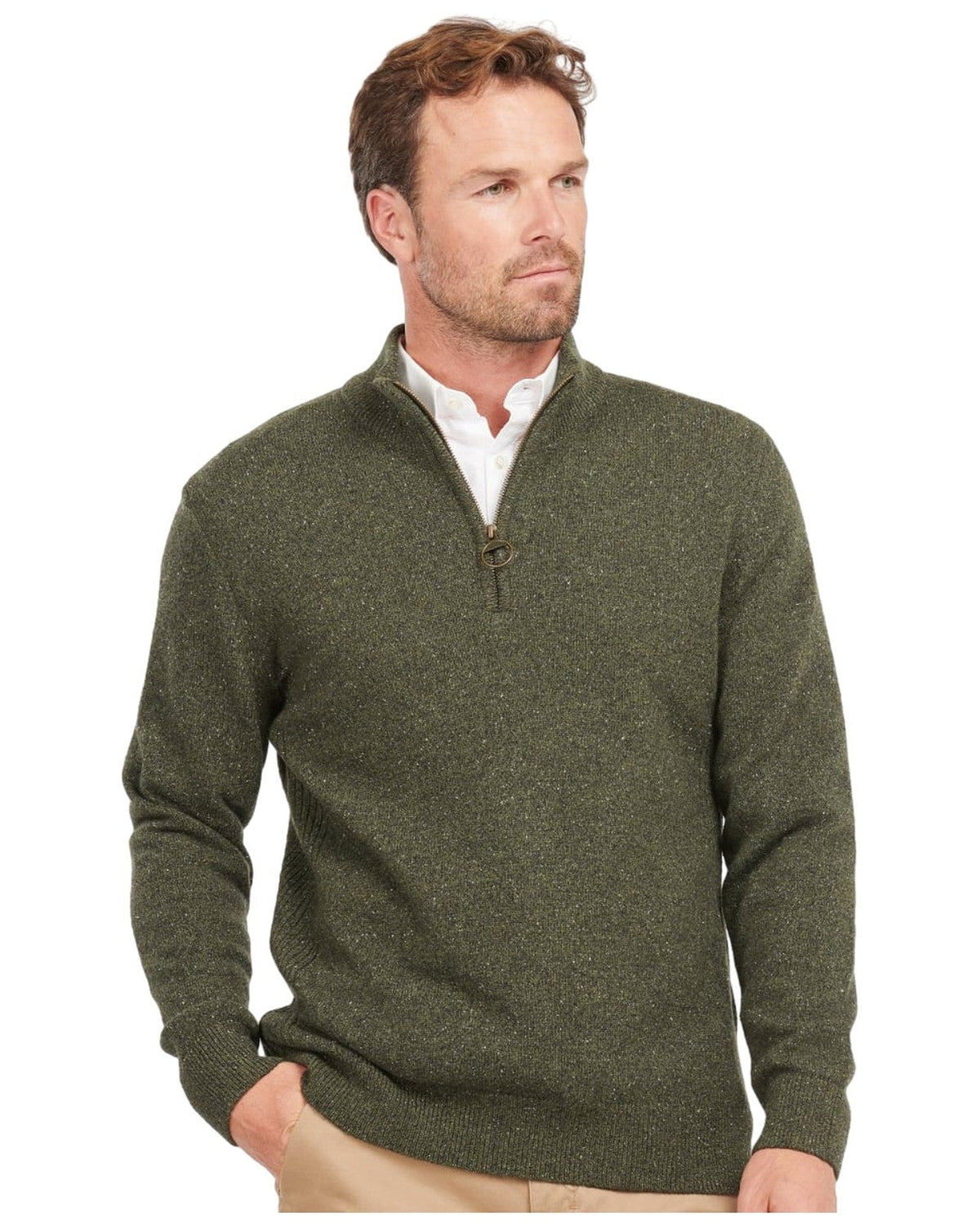Maglie Uomo Barbour - Essential Tisbury Half Zip - Verde