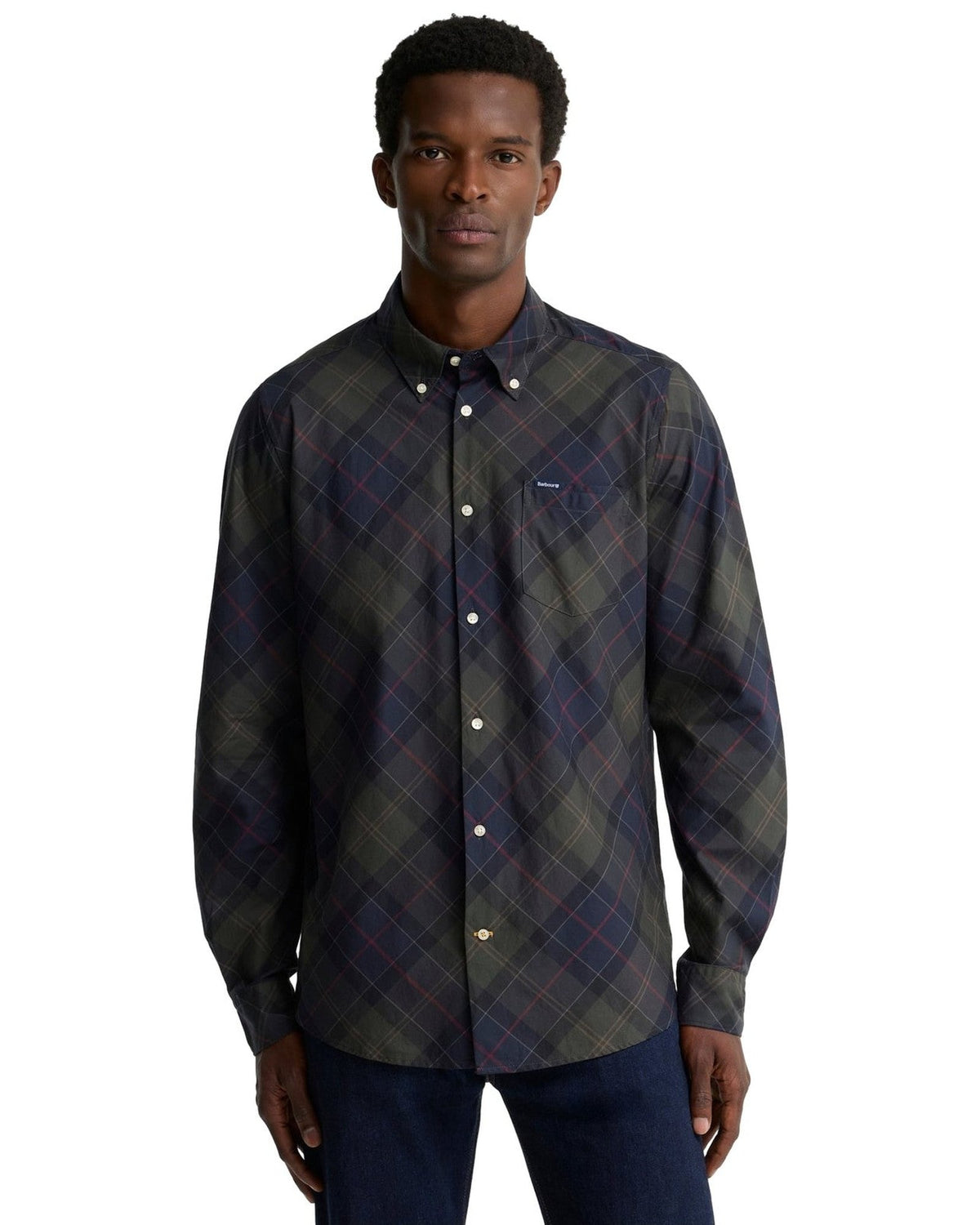 Camicie casual Uomo Barbour - Lochton Tailored Tartan Shirt - Verde/Blu