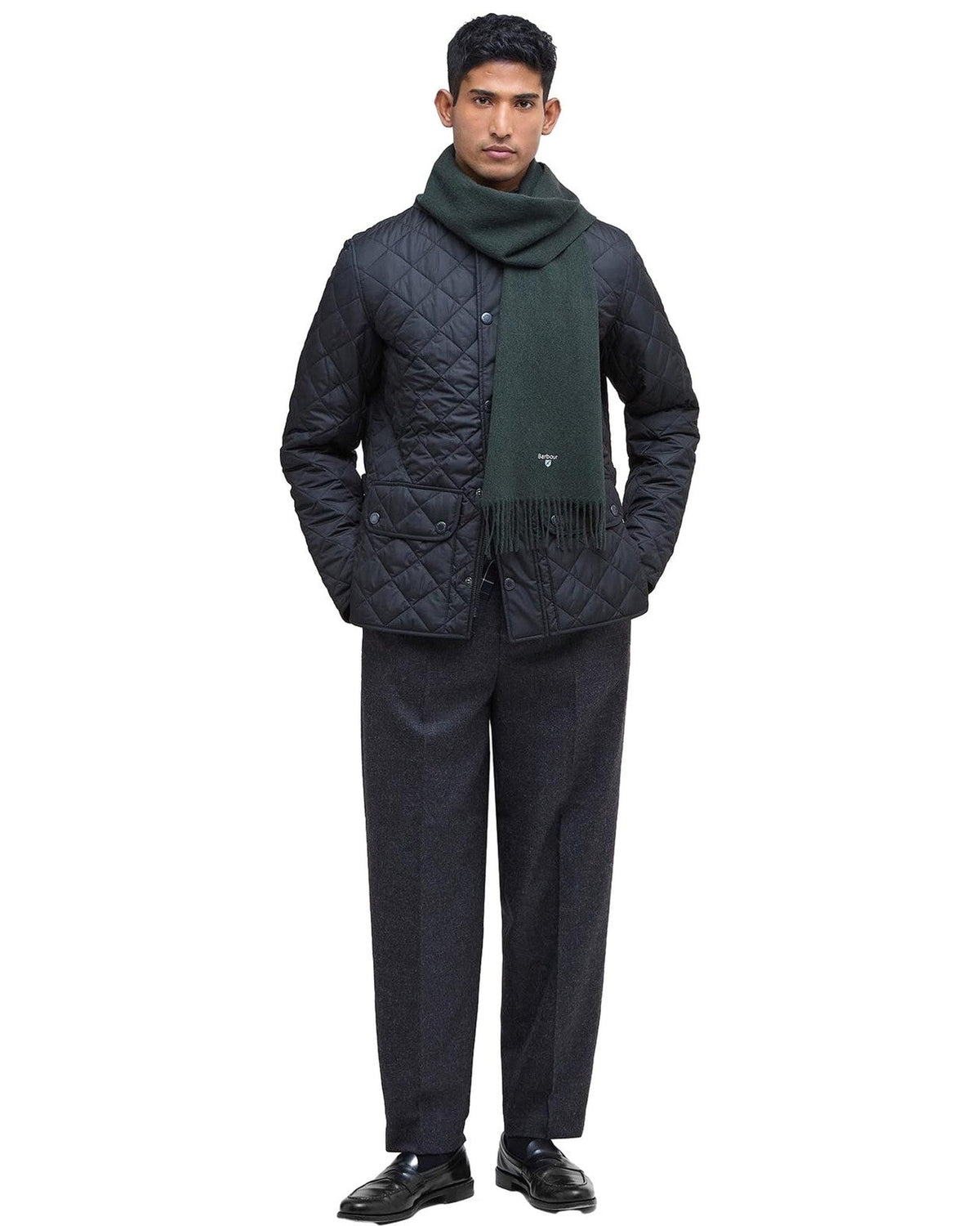 Sciarpe Unisex Barbour - Plain Lambswool Scarf - Verde