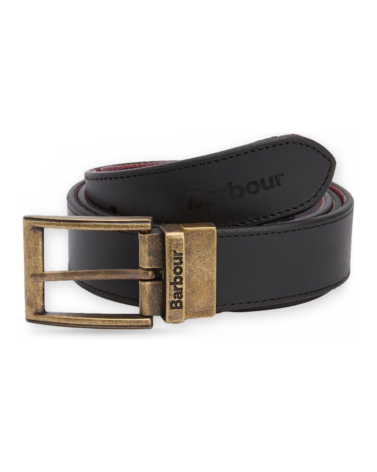 Cinture Uomo Barbour - Reversible Tartan Leather Belt - Nero