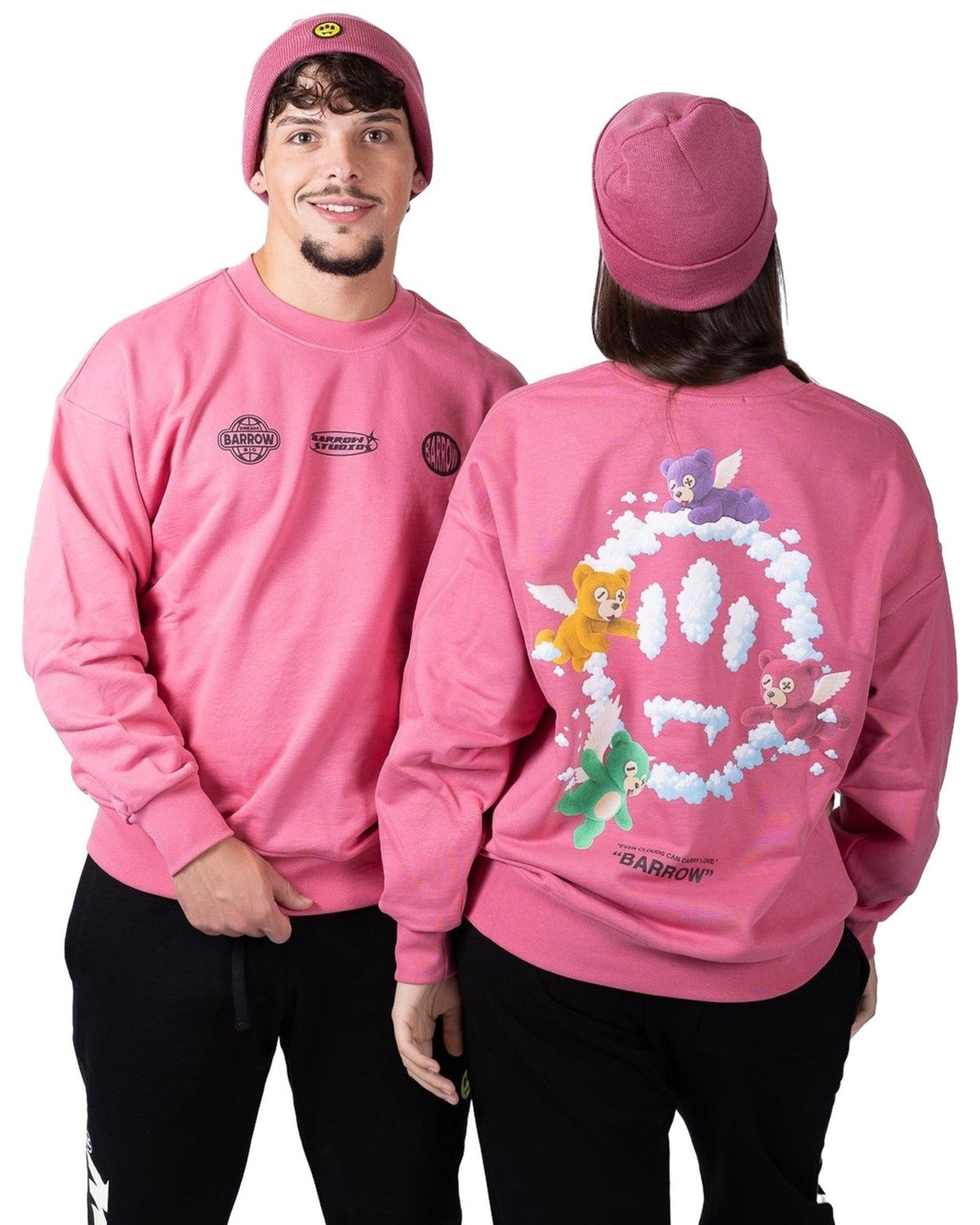 Felpe senza cappuccio Unisex Barrow - Sweatshirt Unisex F6BWUASW053 - Rosa