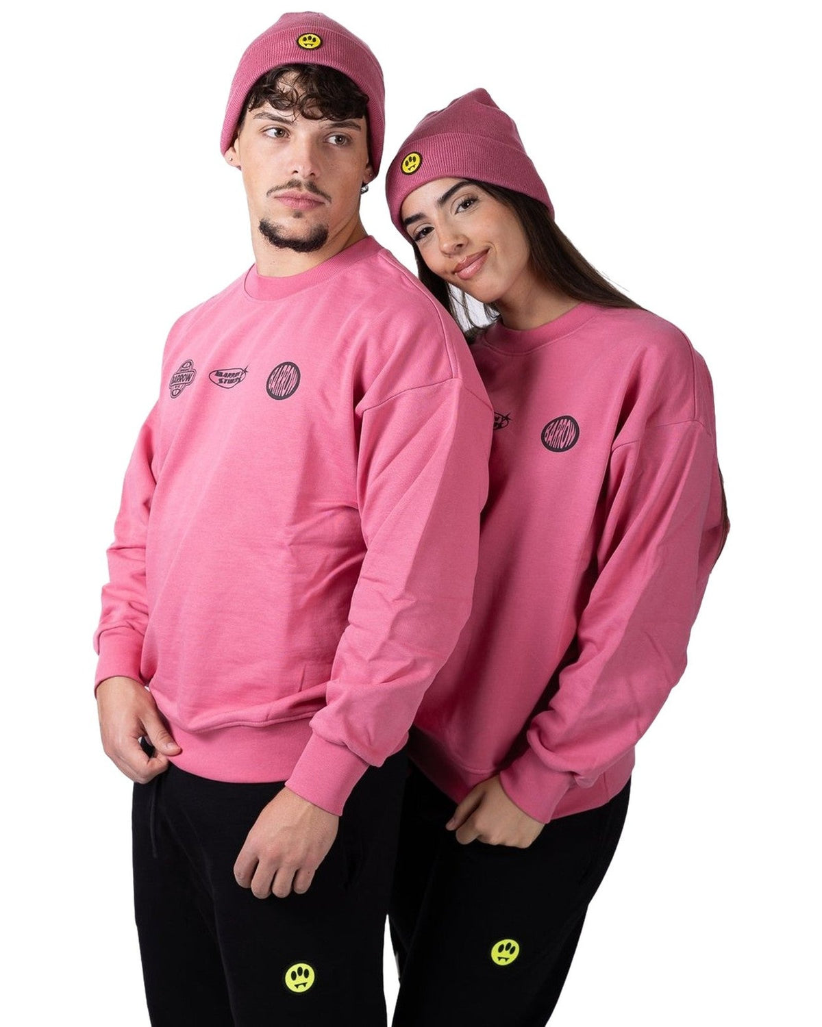 Felpe senza cappuccio Unisex Barrow - Sweatshirt Unisex F6BWUASW053 - Rosa
