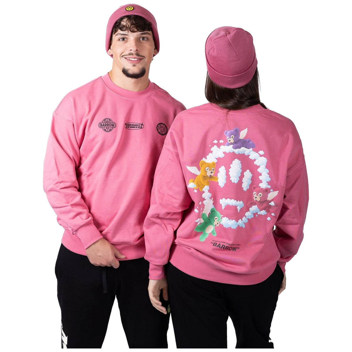 Felpe senza cappuccio Unisex Barrow - Sweatshirt Unisex F6BWUASW053 - Rosa
