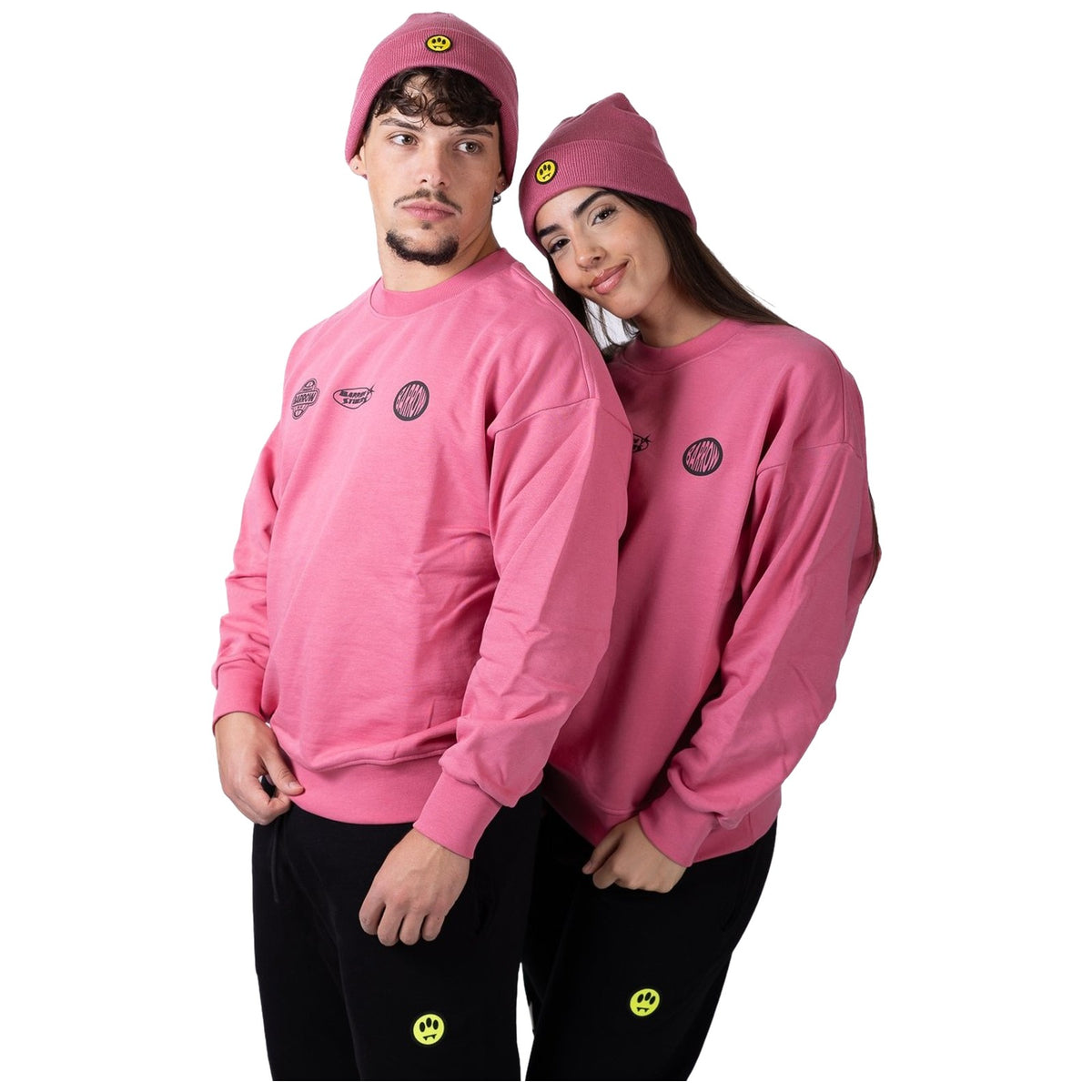 Felpe senza cappuccio Unisex Barrow - Sweatshirt Unisex F6BWUASW053 - Rosa