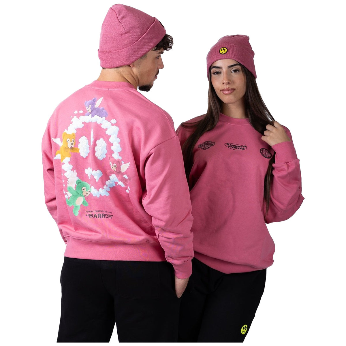 Felpe senza cappuccio Unisex Barrow - Sweatshirt Unisex F6BWUASW053 - Rosa