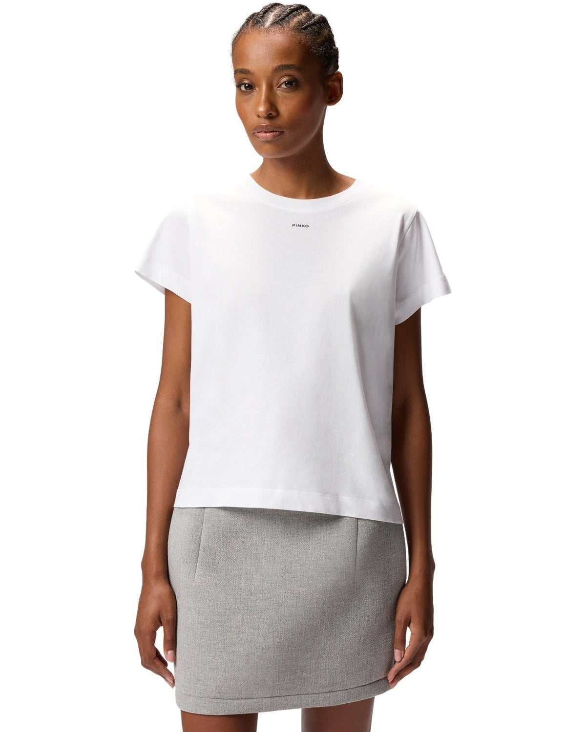 T-shirt Donna Pinko - Basico T-Shirt Jersey Logo Pin - Bianco