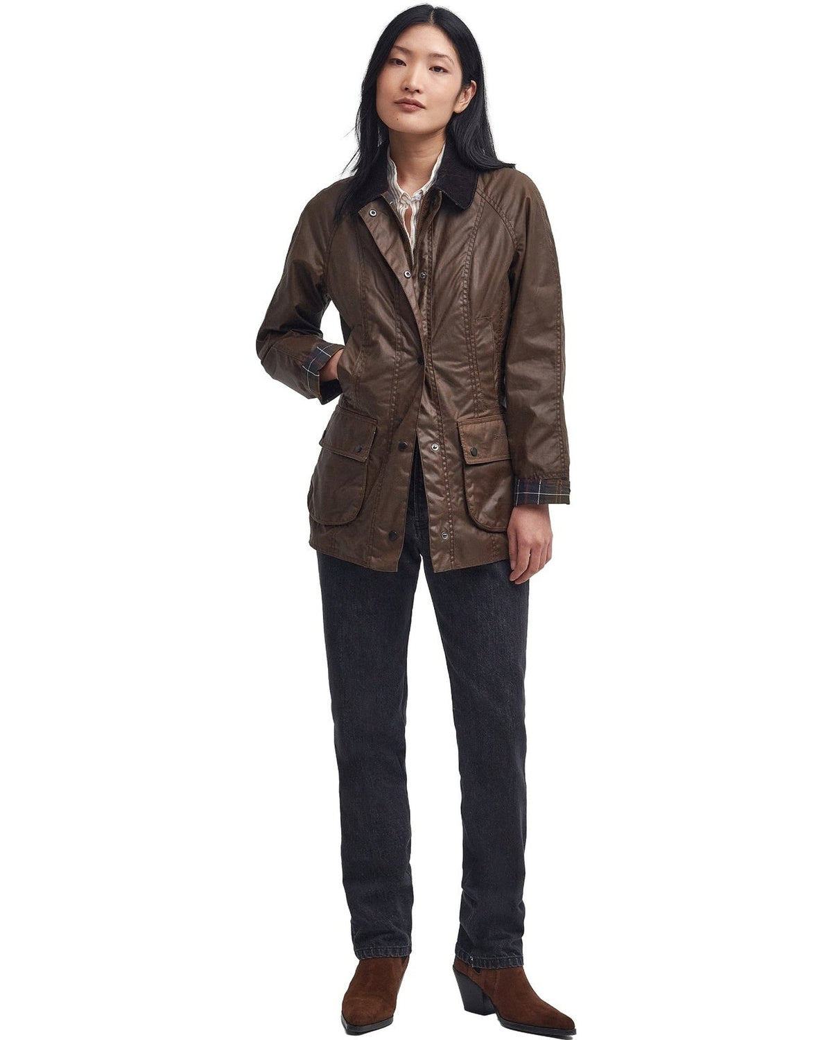 Giacche Donna Barbour - Beadnell Wax Jacket - Marrone