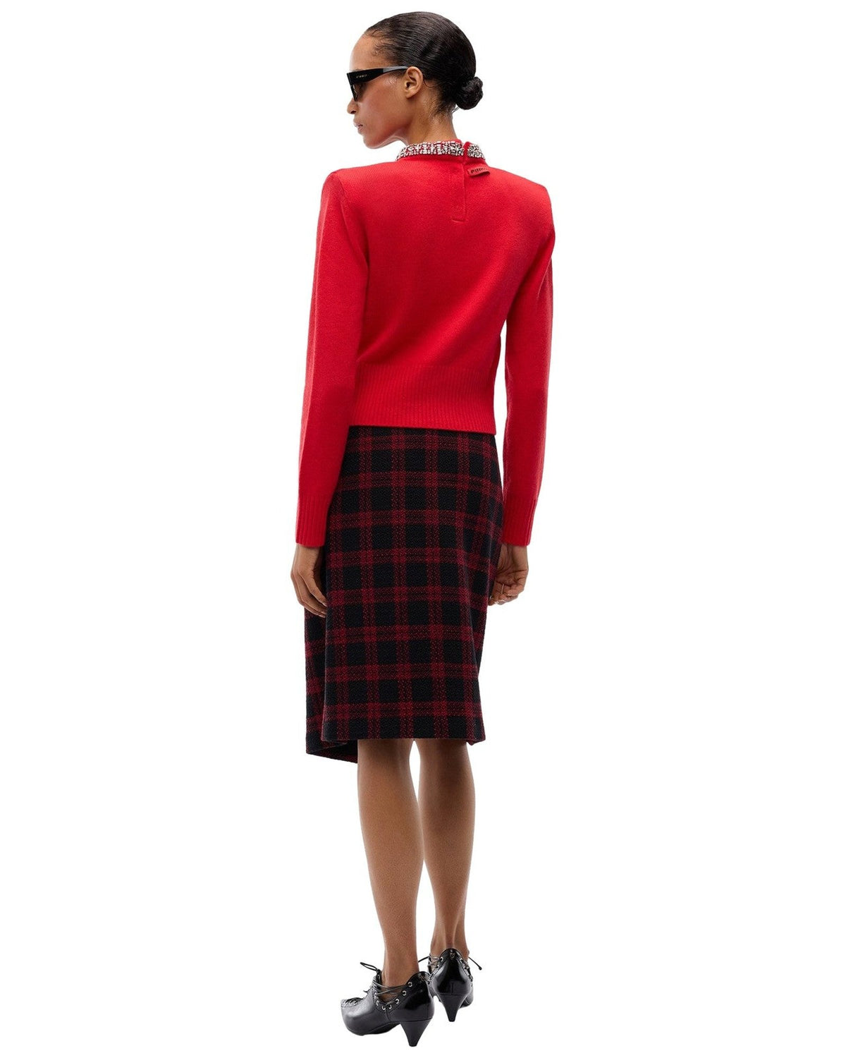 Maglie Donna Pinko - Berlino Pull Blend Wool Embro - Rosso