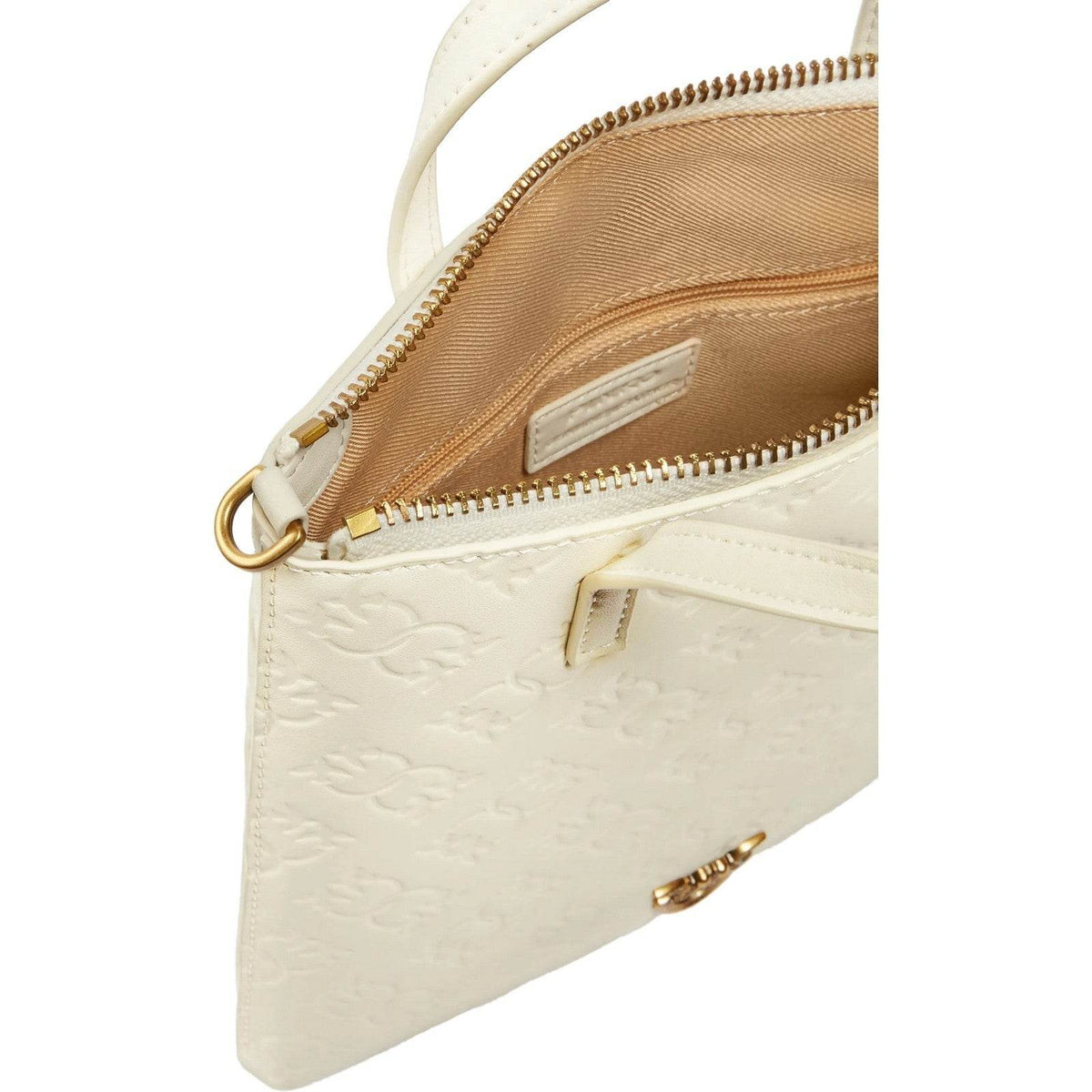 Borse a mano Donna Pinko - Mini Shopper Vitello Seta Logo - Bianco