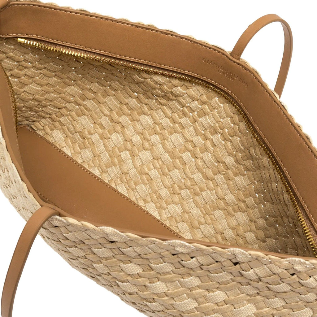 Borse a spalla Donna Gianni Chiarini - BORSA PELLE e TESSUTO - Beige