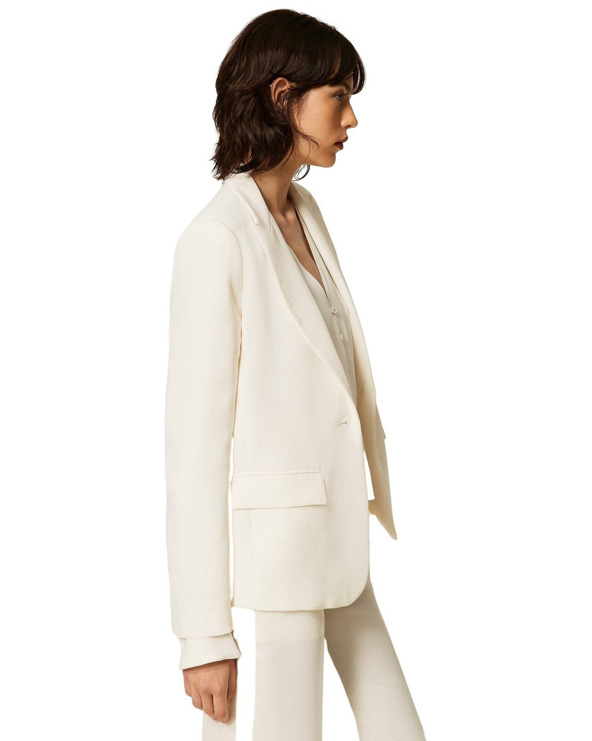 Giacche da abito e blazer Donna Twinset - Blazer Monopetto - Panna