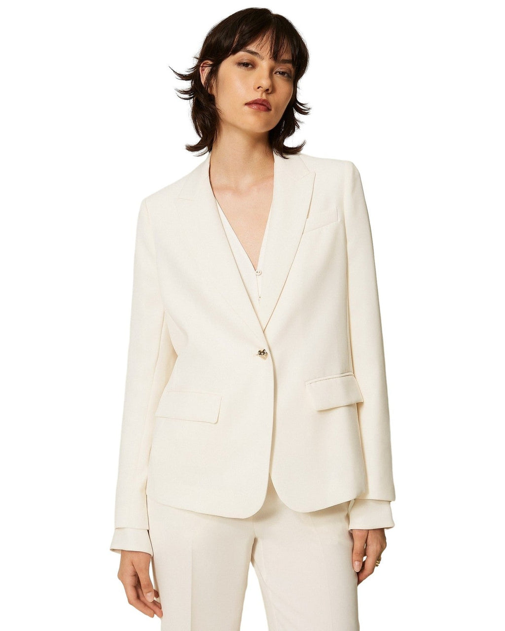 Giacche da abito e blazer Donna Twinset - Blazer Monopetto - Panna