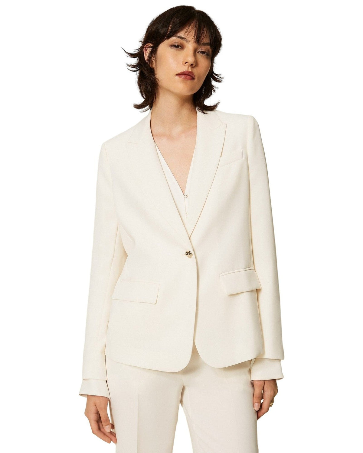 Giacche da abito e blazer Donna Twinset - Blazer Monopetto - Panna