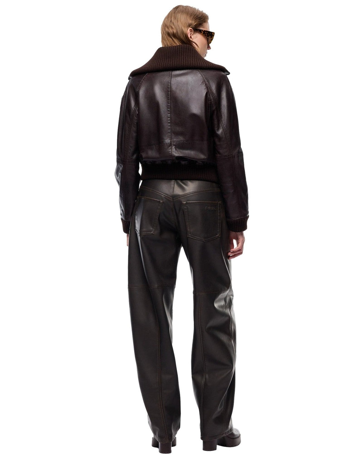 Giubbotti Donna Pinko - Bluma Bomber Pelle Lavata - Marrone