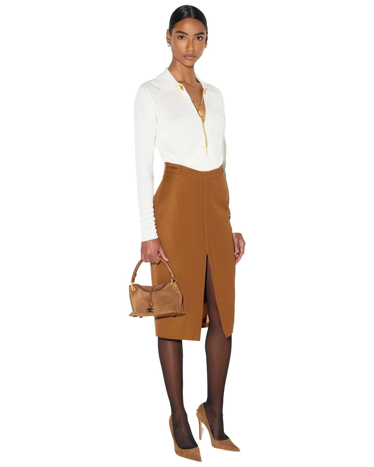 Body Donna Elisabetta Franchi - Body tricot BK03S66E2 - Avorio