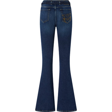 Pantaloni Donna Pinko - Flora Flare Power Stretch Blue - Blu