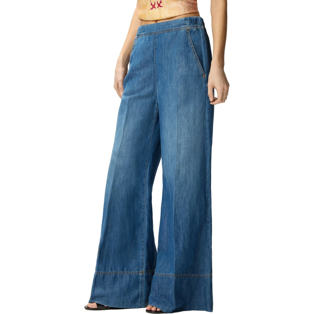 Pantaloni Donna Pinko - Spiaggia Pantalone Light Denim - Blu