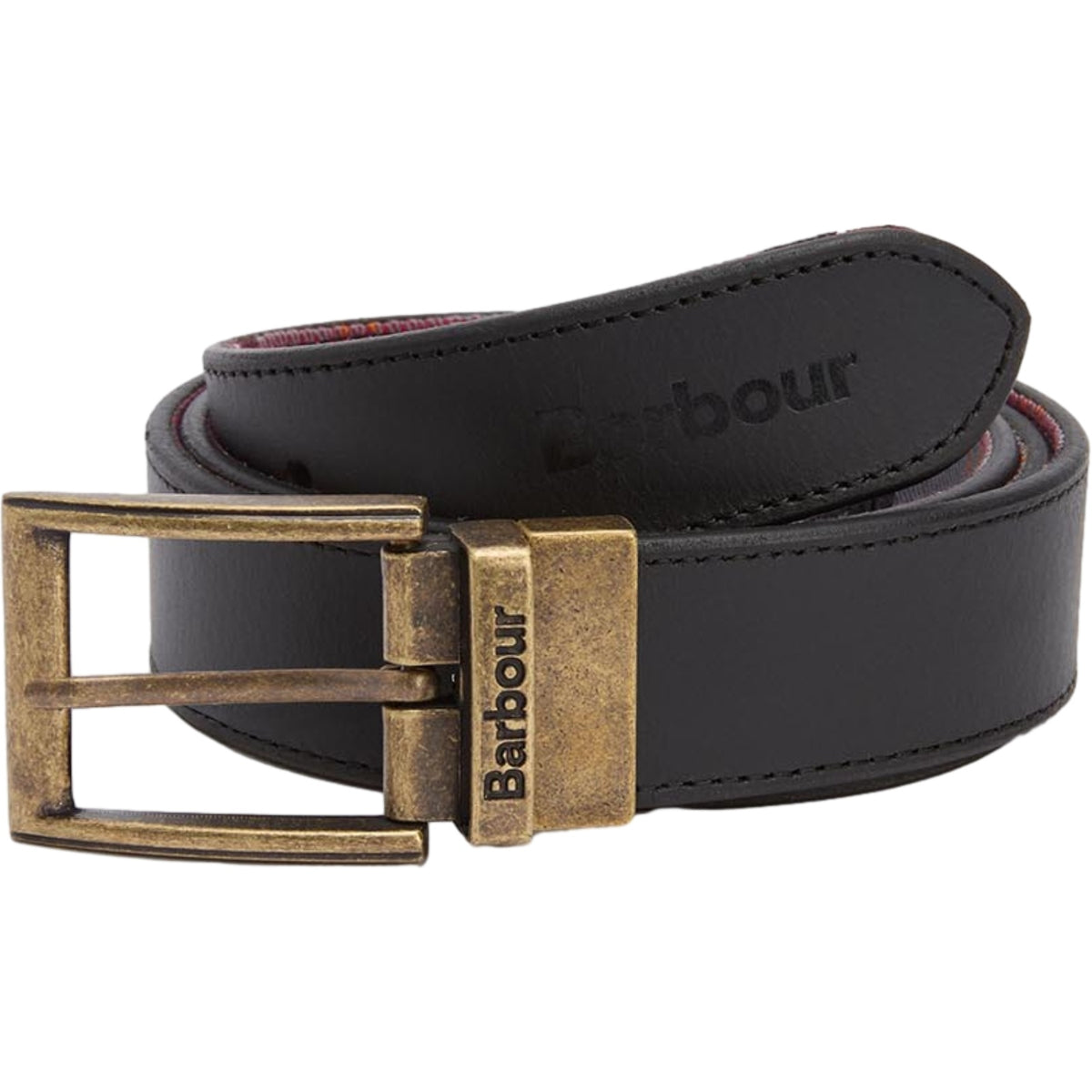 Cinture Uomo Barbour - Reversible Tartan Leather Belt - Nero