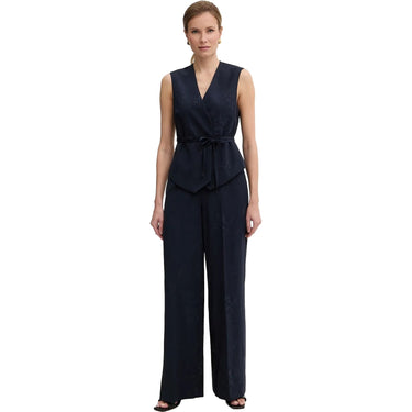 Pantaloni Donna Twinset - Pantalone Palazzo Ricamato C/Elastico Dietro - Blu