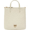 Borse a mano Donna Pinko - Mini Shopper Vitello Seta Logo - Bianco