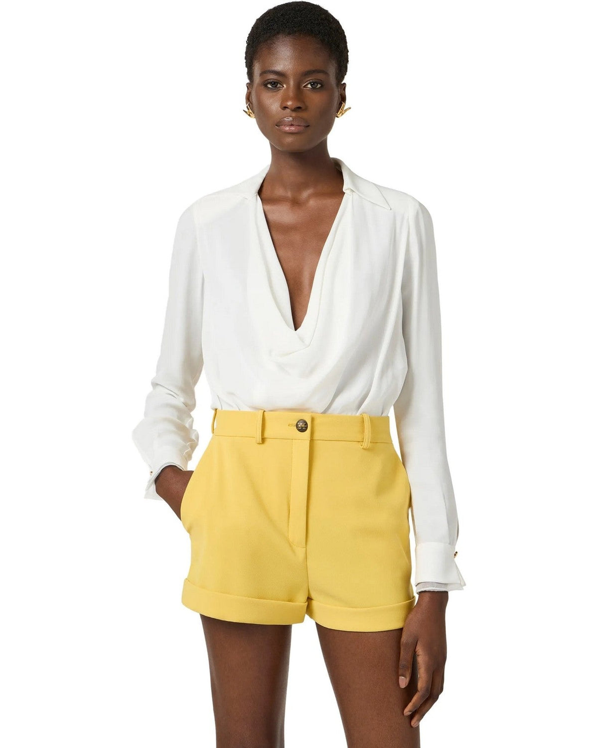Camicie Donna Elisabetta Franchi - Camicia a body - Avorio