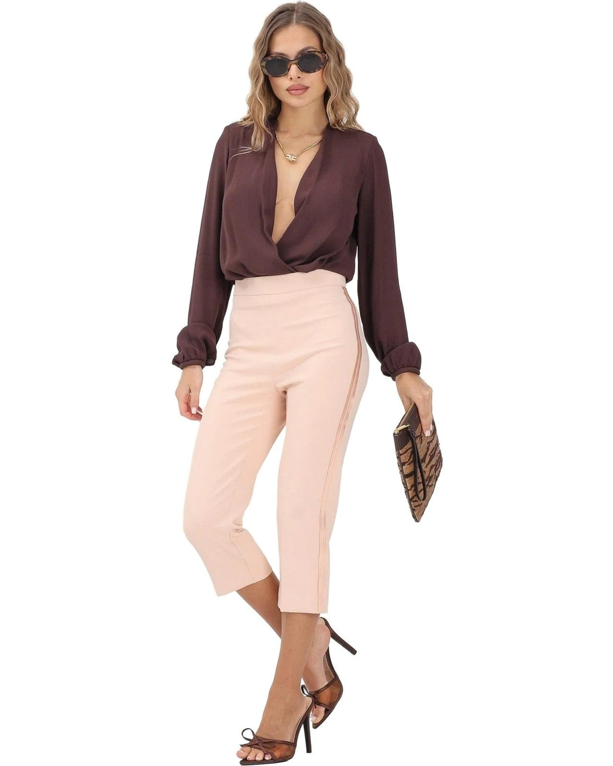 Bluse e camicie Donna Elisabetta Franchi - Camicia a body - Bordeaux