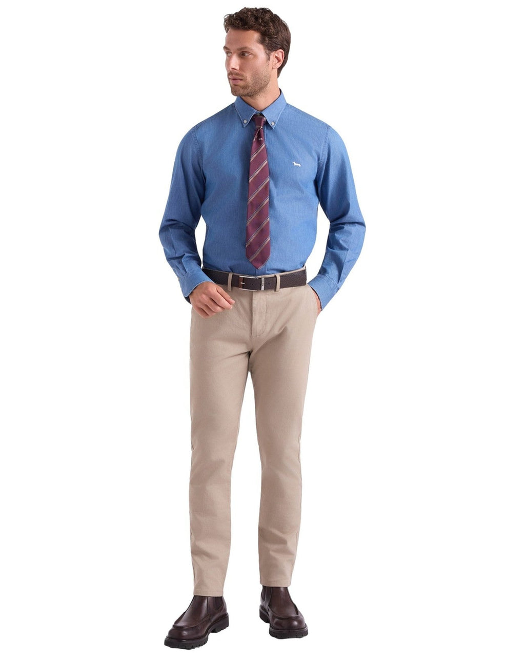 Camicie casual Uomo Harmont & Blaine - Camicia Denim Collo Button Down CRR001013161M - Blu