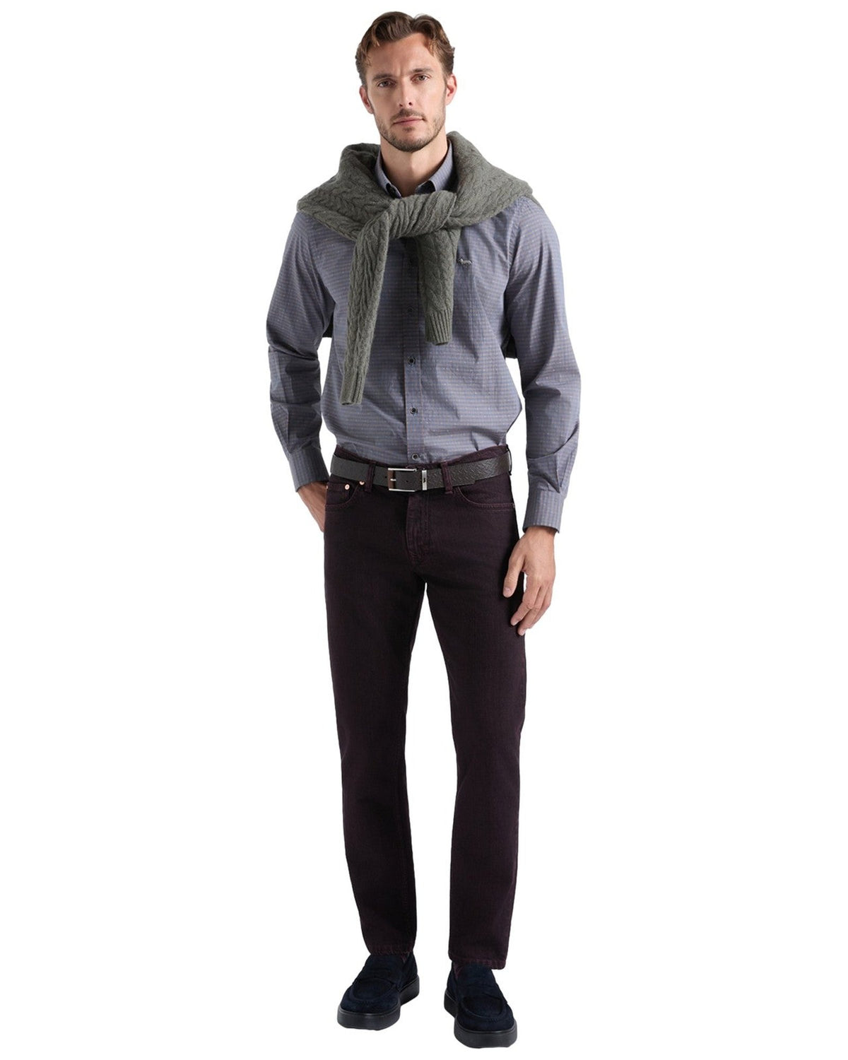 Camicie casual Uomo Harmont & Blaine - Camicia In Micro Check CRR001013937M - Marrone