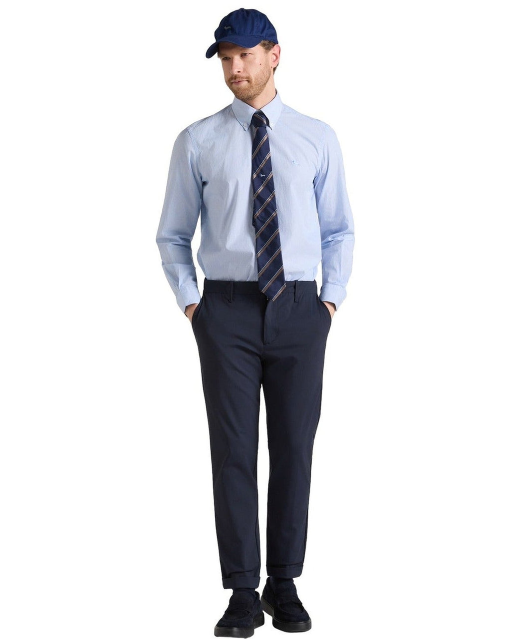 Camicie casual Uomo Harmont & Blaine - Camicia Microriga Tinto Filo CRR074013435B - Azzurro