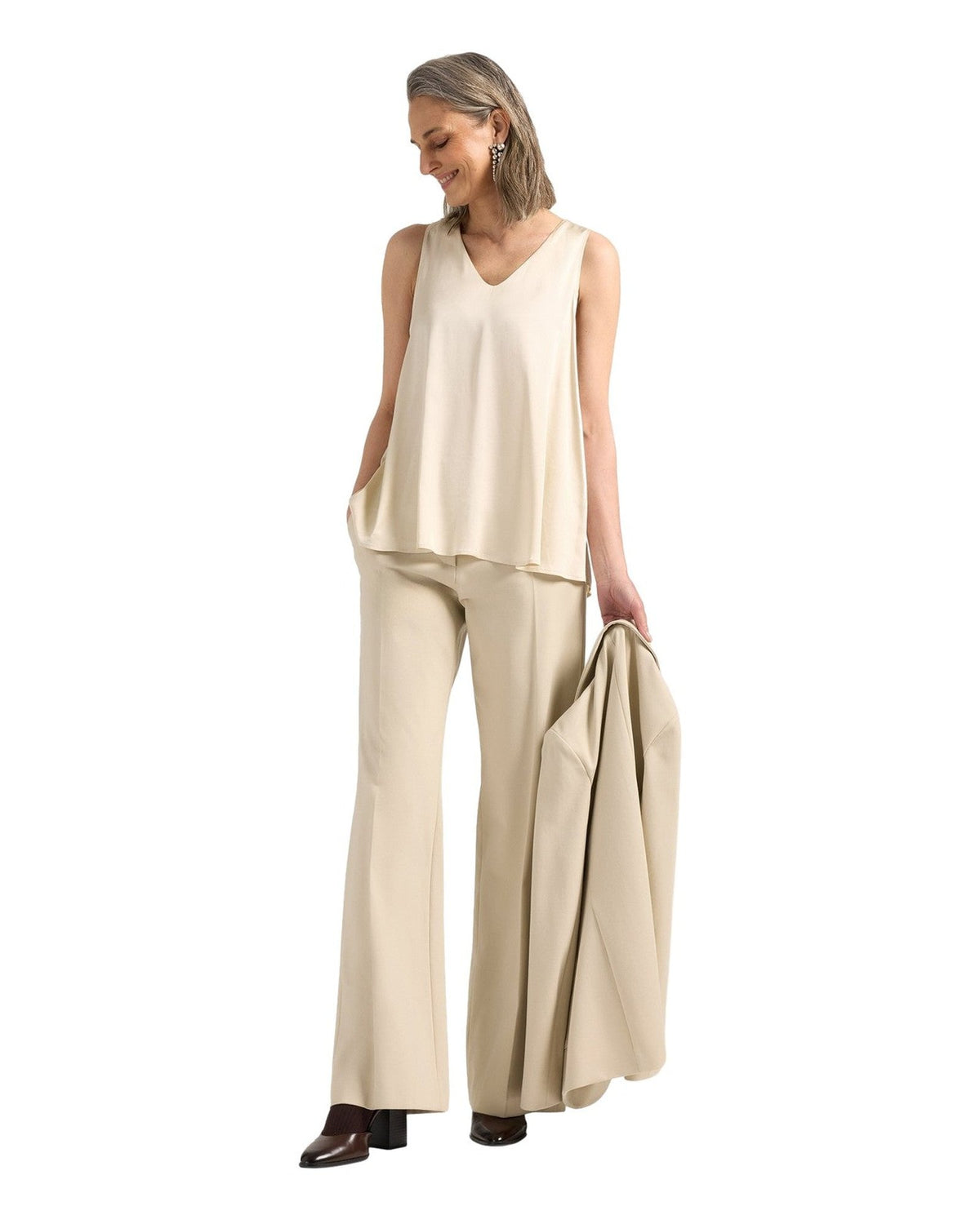 Canotte e top Donna Elena Mirò - Canotta D001P0 - Beige