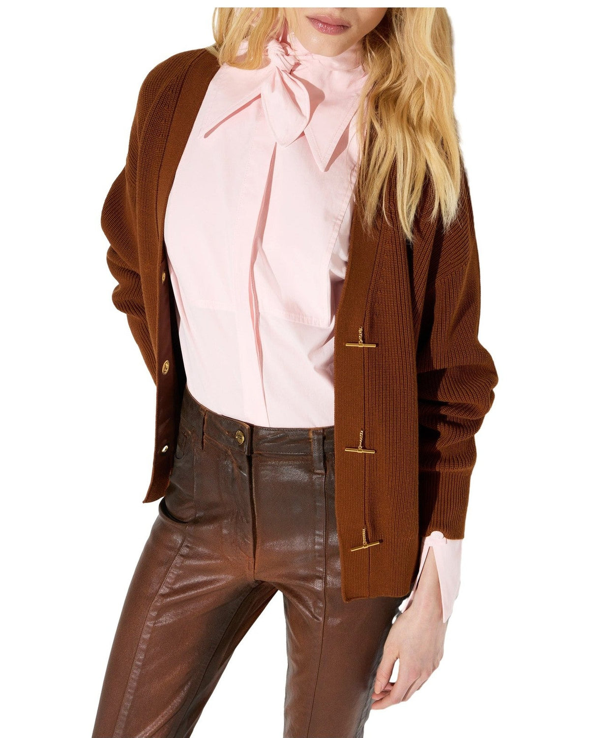 Cardigan Donna Elisabetta Franchi - Cardigan tricot MK01S66E2 - Marrone